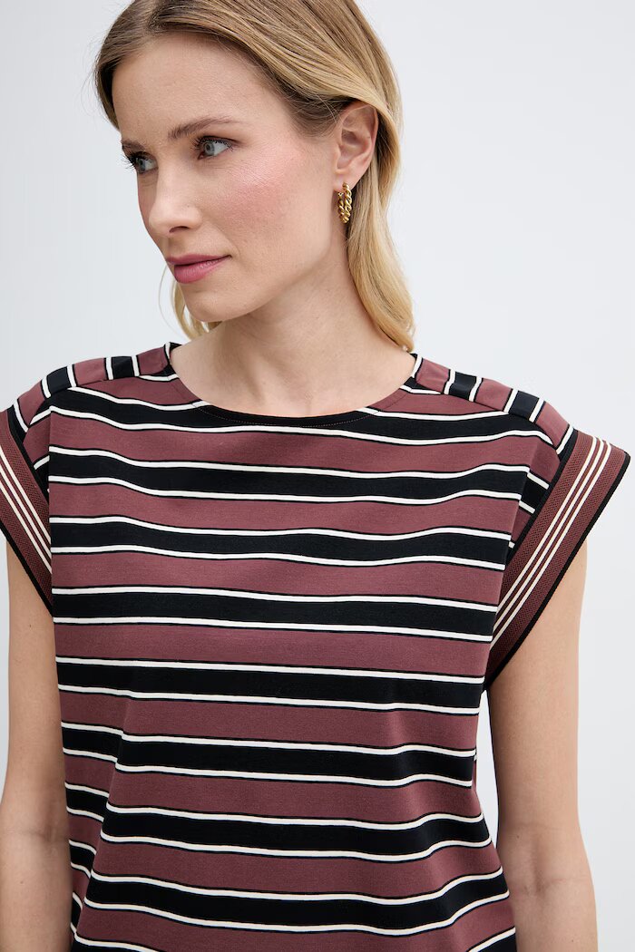 United Colors of Benetton топ дамски от памук с еластан кафяв 39VWD10D2