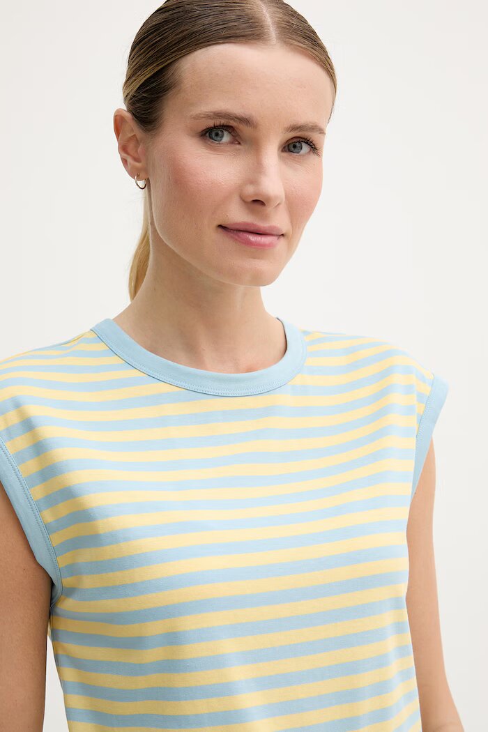 United Colors of Benetton топ дамски от памук с еластан жълт 3NAFD10D3