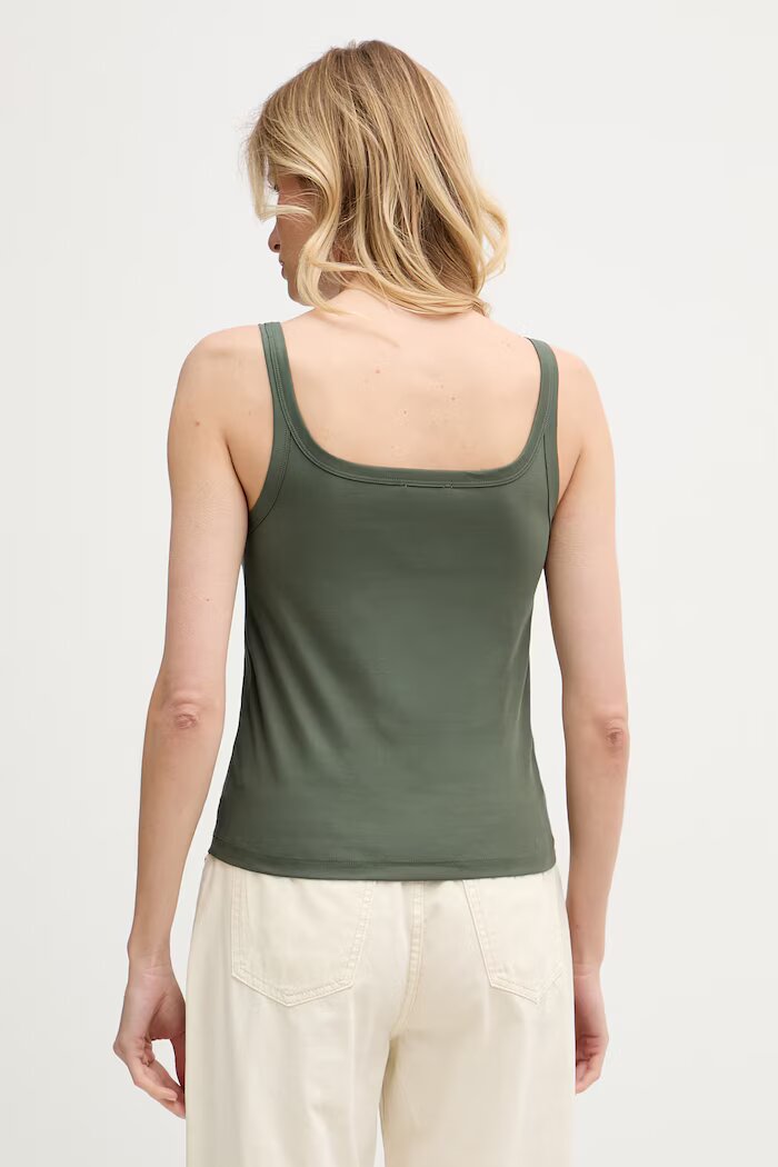 United Colors of Benetton топ дамски от памук зелен 39JSDH01F