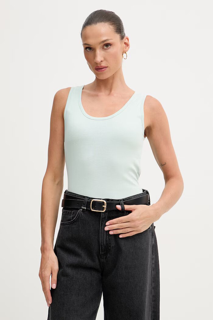 United Colors of Benetton топ дамски от памук зелен 3GA8DH018
