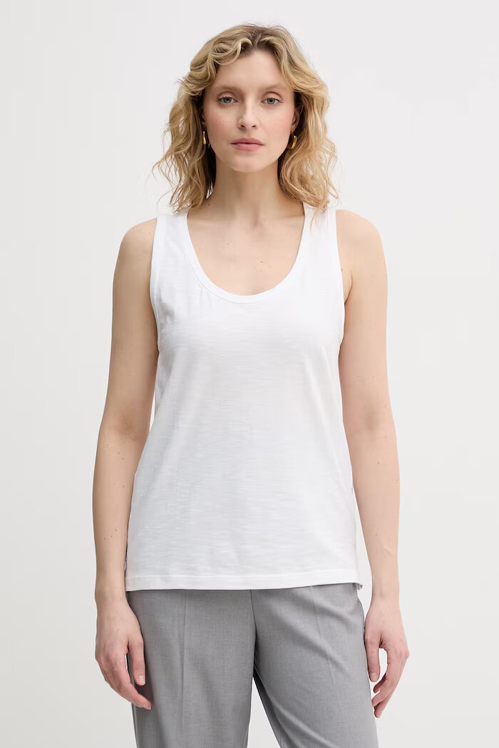 United Colors of Benetton топ дамски памучен бял 3BVXDH01A