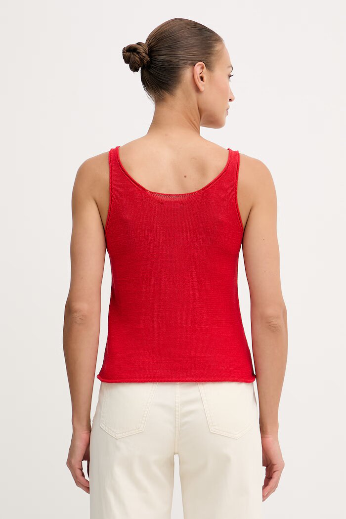 United Colors of Benetton топ дамски с лен червен 1MMXDH01M