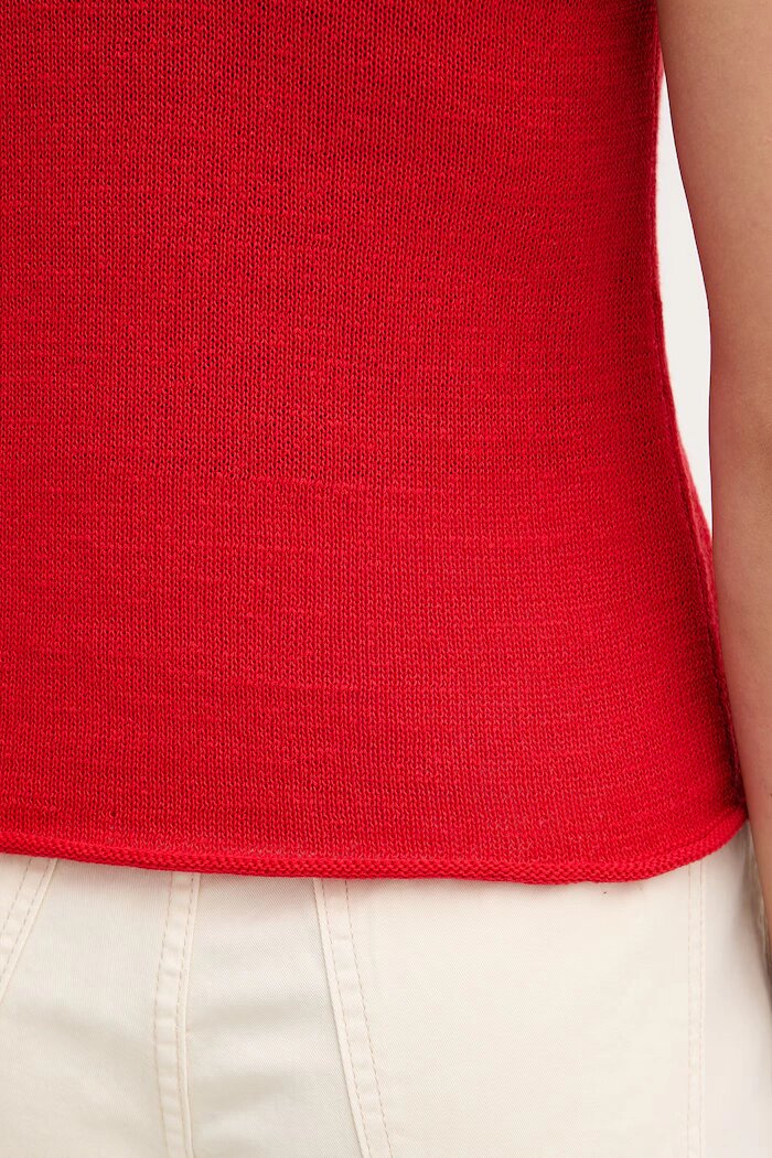 United Colors of Benetton топ дамски с лен червен 1MMXDH01M