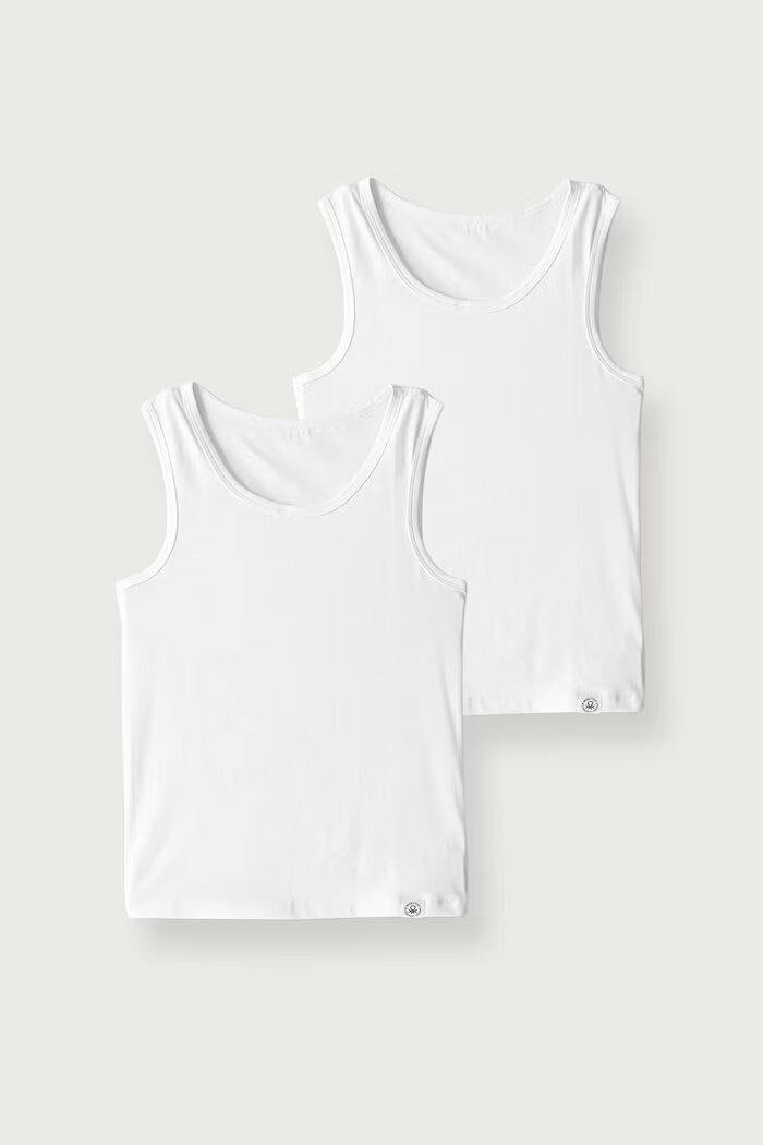 United Colors of Benetton топ за деца от памук с еластан 2 броя бял 3G680H00R