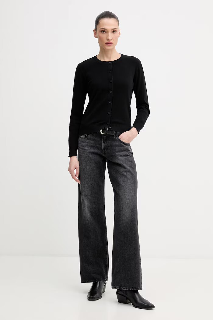United Colors of Benetton жилетка дамска от памук черна 1C19D502P