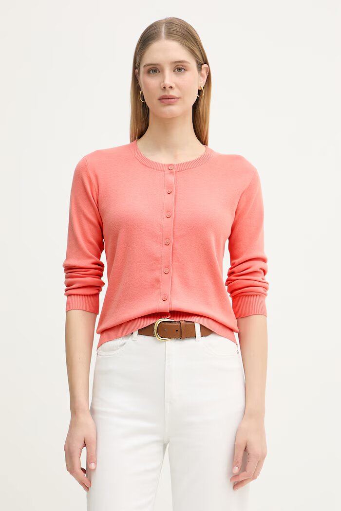 United Colors of Benetton Жилетка дамска от памук оранжева 1C19D502P