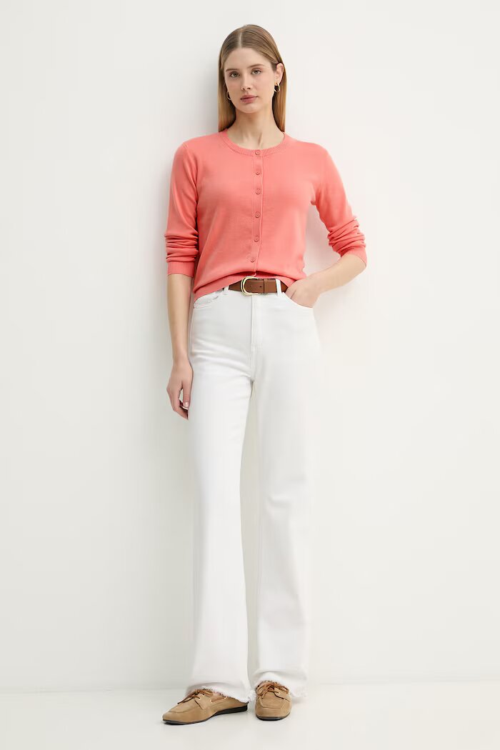 United Colors of Benetton Жилетка дамска от памук оранжева 1C19D502P