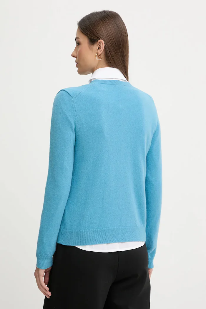 United Colors of Benetton жилетка дамска от вълна синя 1002D5485