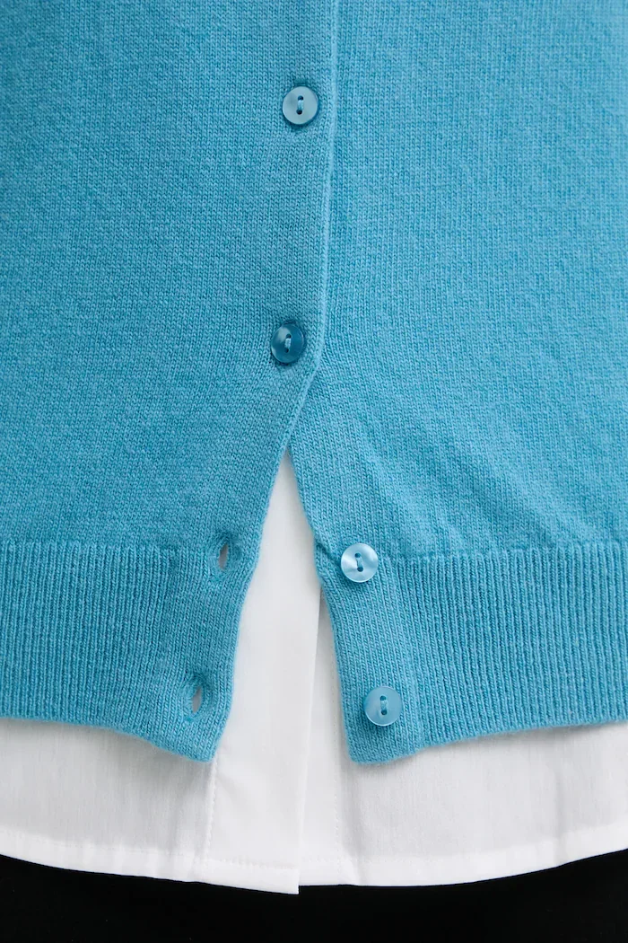 United Colors of Benetton жилетка дамска от вълна синя 1002D5485