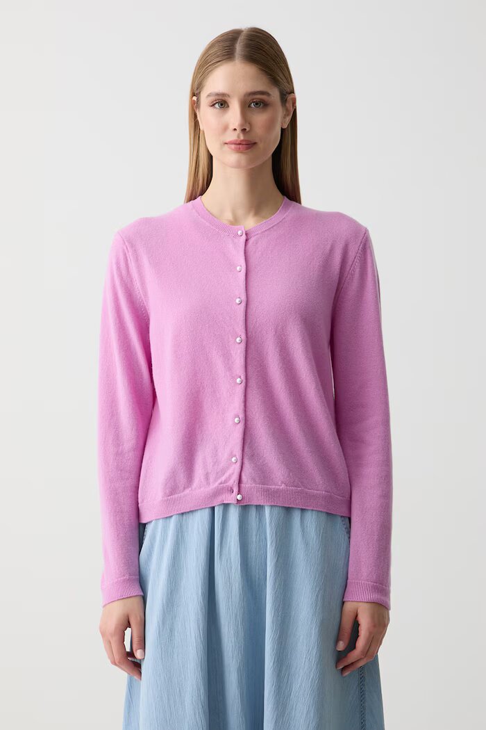 United Colors of Benetton жилетка дамска от вълна виолетова 1002D501U