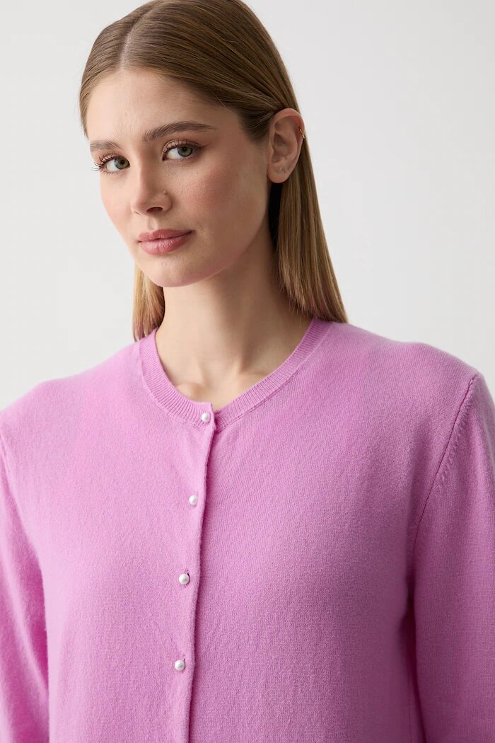 United Colors of Benetton жилетка дамска от вълна виолетова 1002D501U