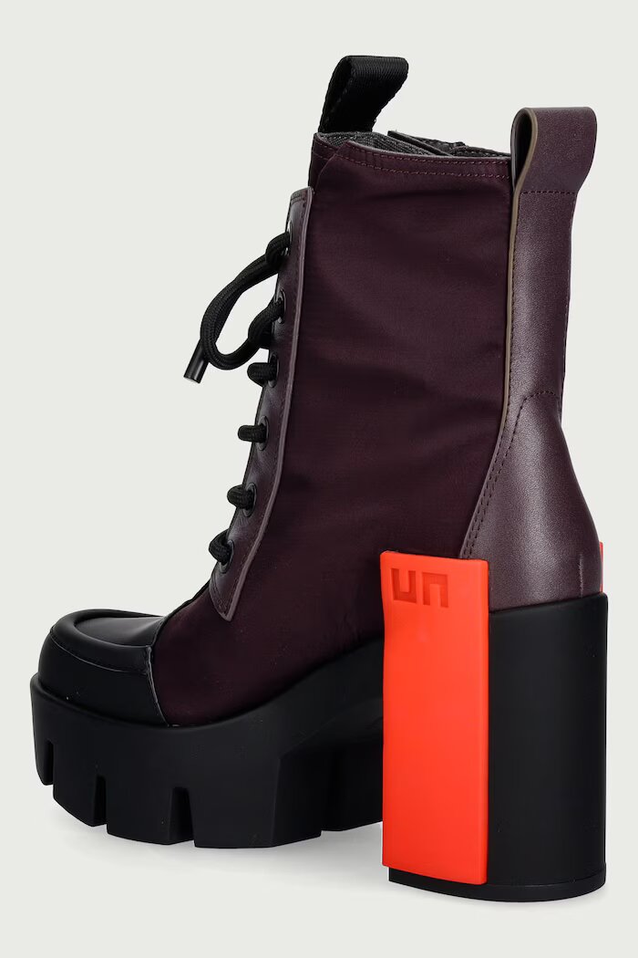 United Nude боти с дебел ток дамски Grip Cap Mid бордо 11031993201