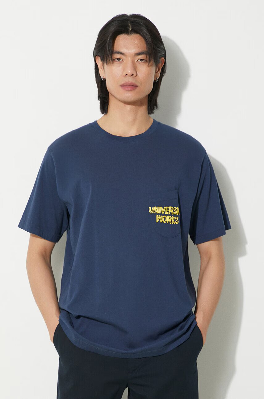 Universal Works Памучна тениска Print Pocket Tee
