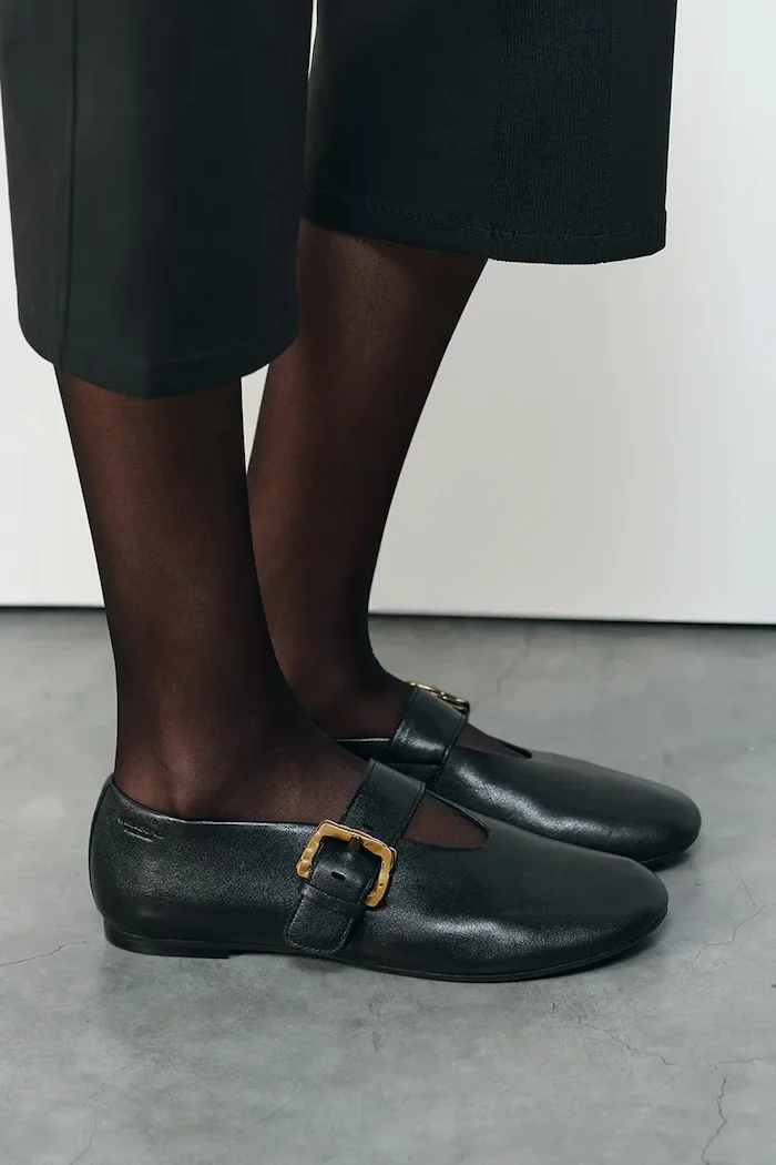 Vagabond Shoemakers балеринки от кожа ALEYA черни 6219-201-20