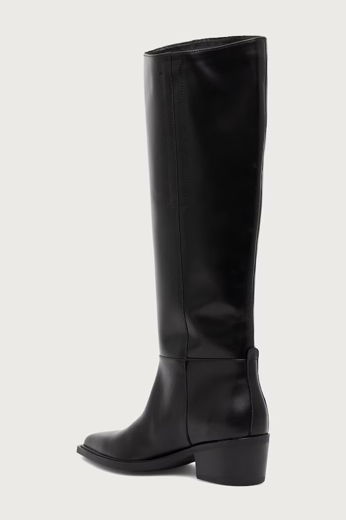 Vagabond Shoemakers ботуши под коляното с нисък ток дамски от кожа KELSEY черни 6210-201-20