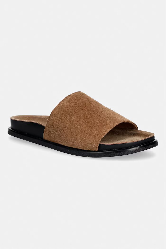 Vagabond Shoemakers чехли с равна подметка дамски от велур EFFIE бежови 5922-440-08