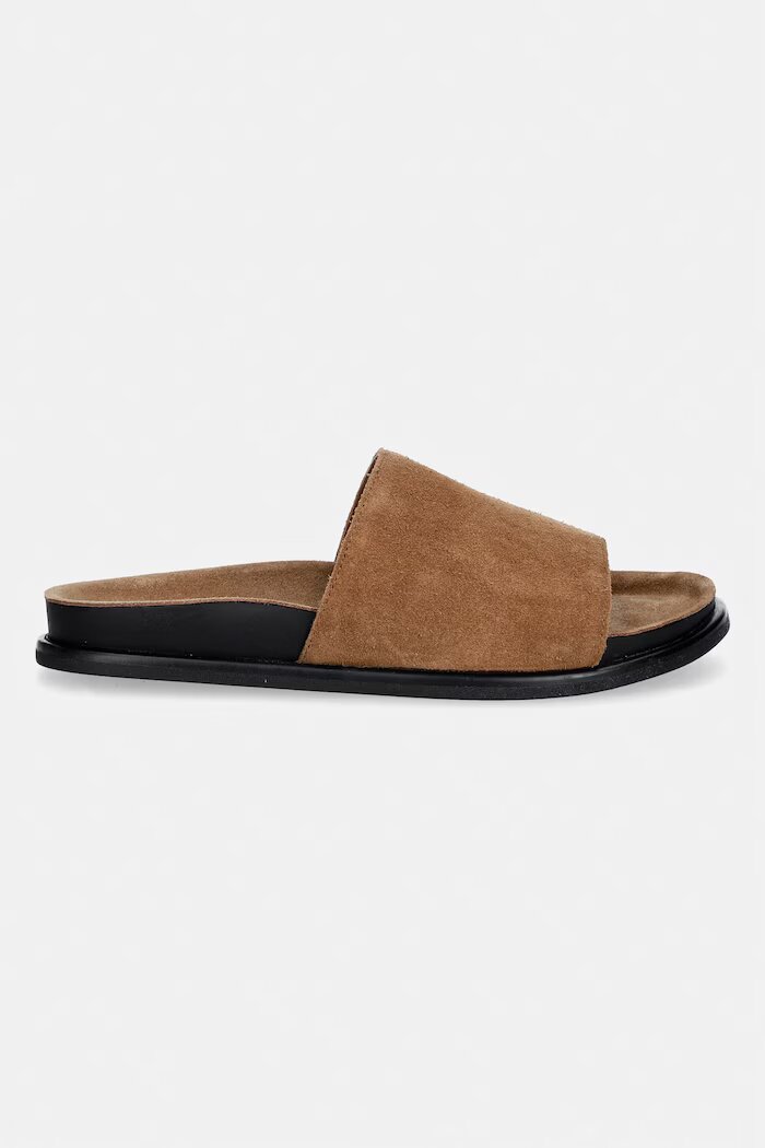 Vagabond Shoemakers чехли с равна подметка дамски от велур EFFIE бежови 5922-440-08