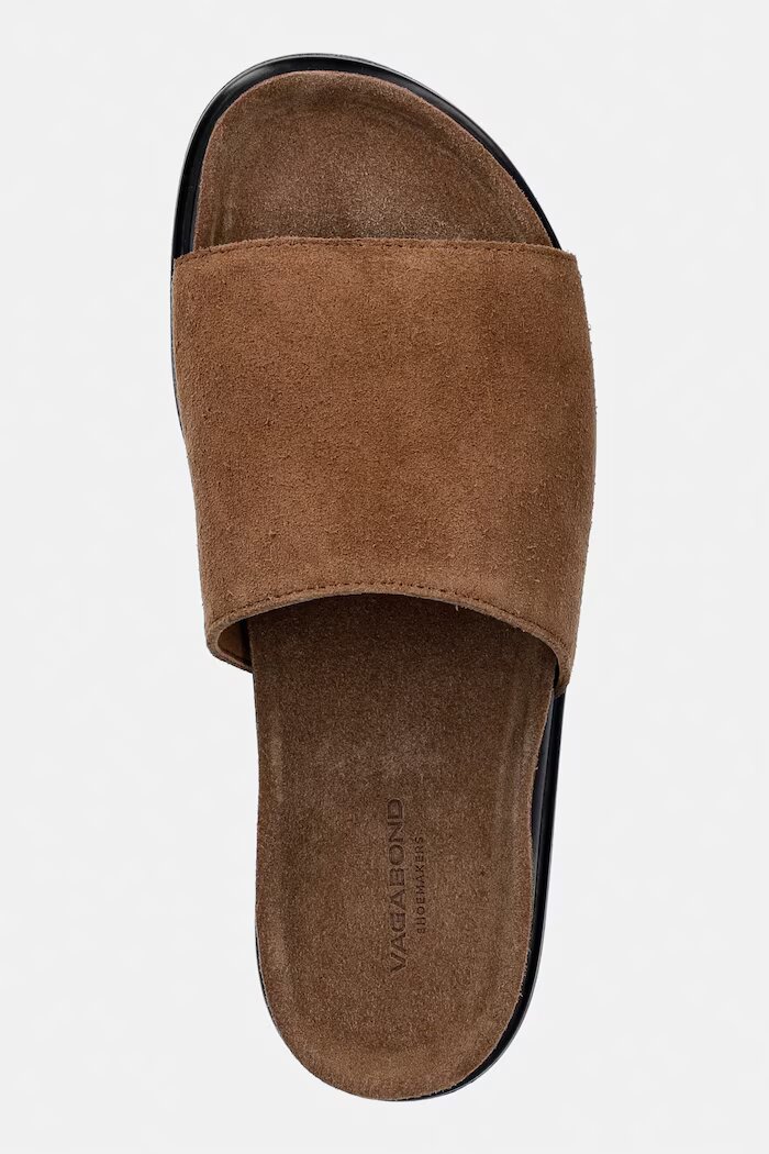Vagabond Shoemakers чехли с равна подметка дамски от велур EFFIE бежови 5922-440-08