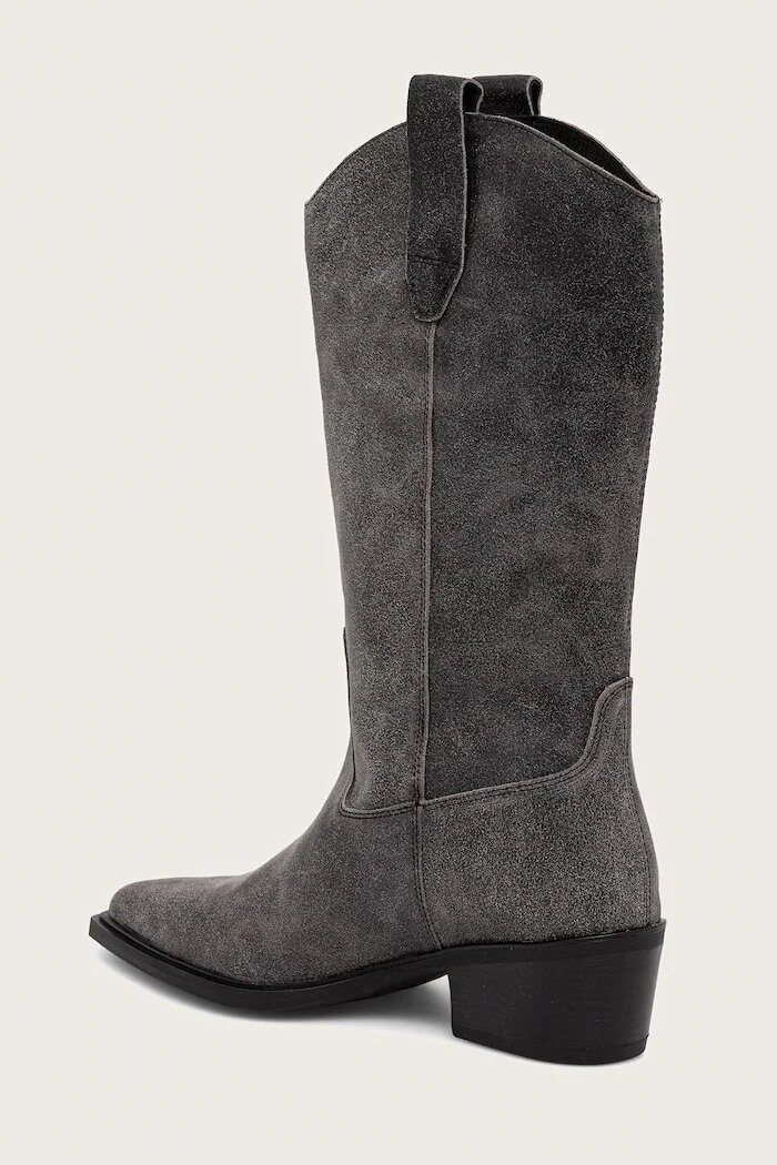 Vagabond Shoemakers каубойски ботуши с дебел ток дамски от кожа KELSEY сиви 6110-007-21