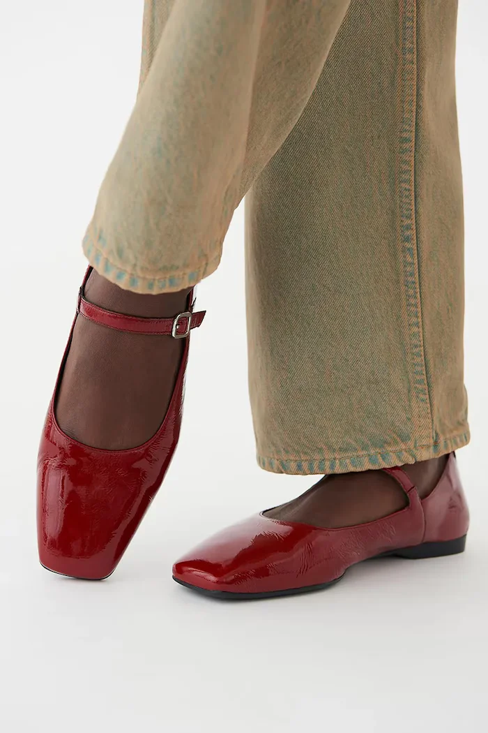 Vagabond Shoemakers Кожени балеринки DELIA в червено 5307.460.42