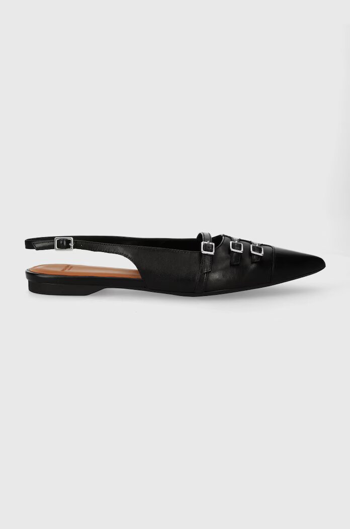 Vagabond Shoemakers Кожени балеринки HERMINE в черно с отворена пета 5533.101.20