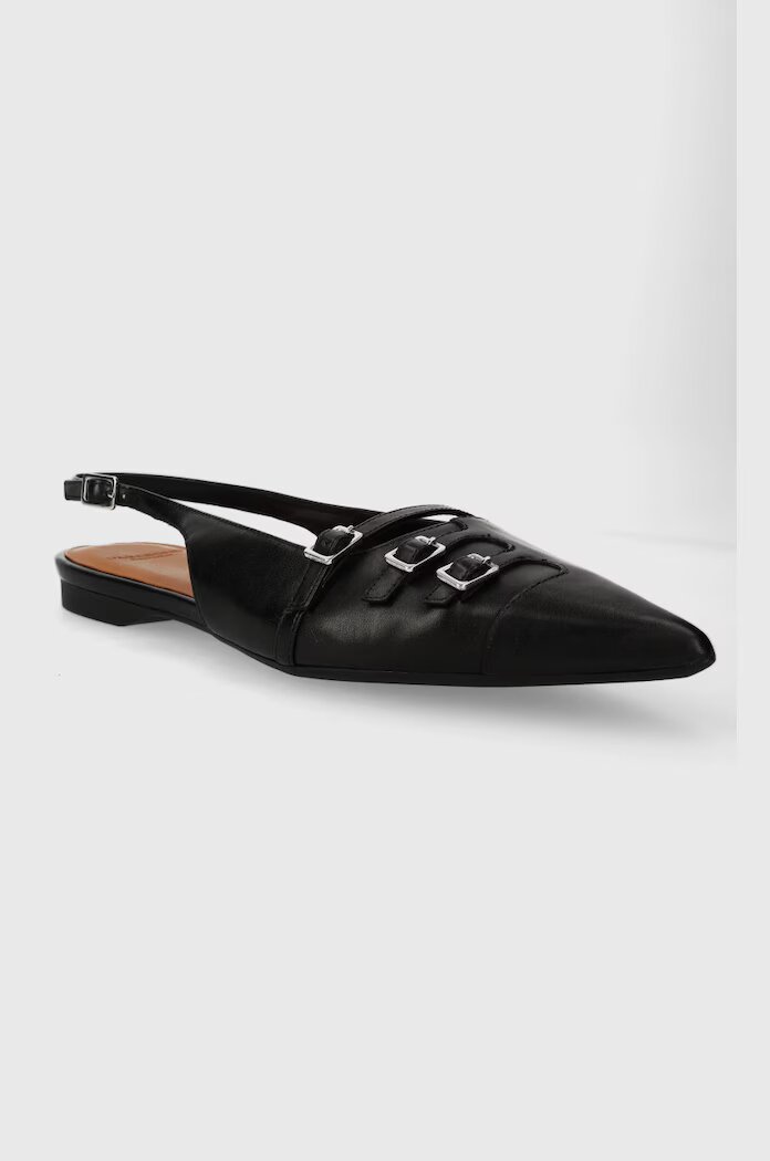 Vagabond Shoemakers Кожени балеринки HERMINE в черно с отворена пета 5533.101.20