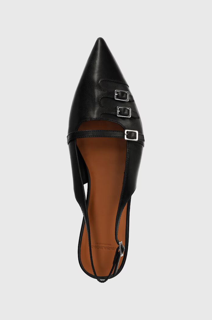 Vagabond Shoemakers Кожени балеринки HERMINE в черно с отворена пета 5533.101.20