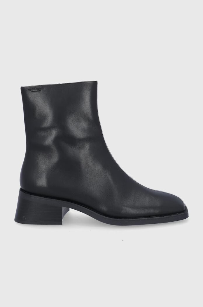 Vagabond Shoemakers Кожени боти BLANCA дамски в черно с висок ток 5217-201-20