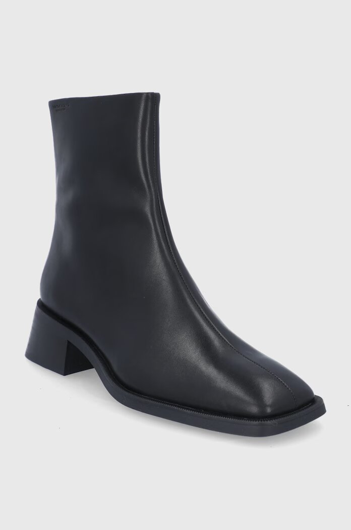 Vagabond Shoemakers Кожени боти BLANCA дамски в черно с висок ток 5217-201-20