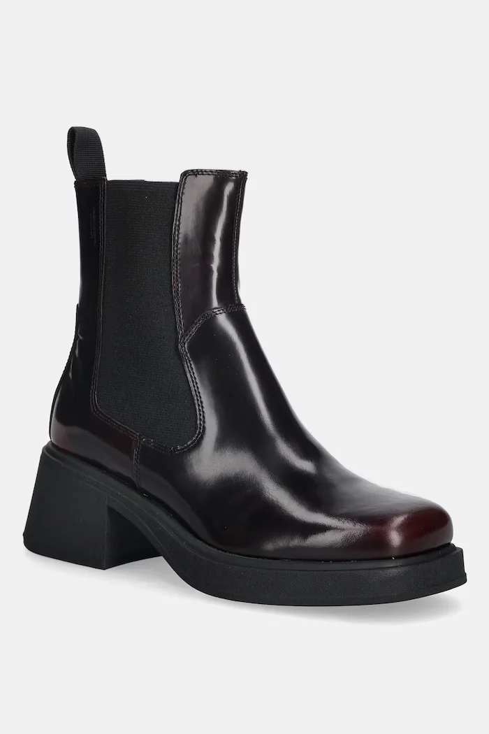 Vagabond Shoemakers Кожени боти челси DORAH в бордо с дебел ток 5642-004-54
