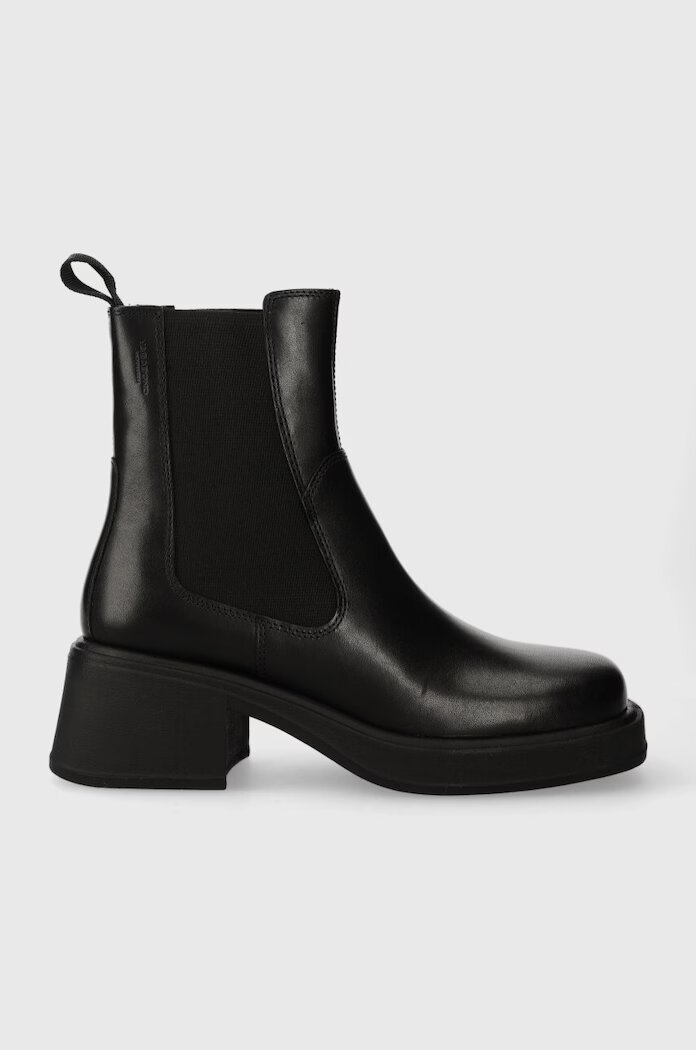 Vagabond Shoemakers Кожени боти челси DORAH в черно с висок ток 5642.001.20