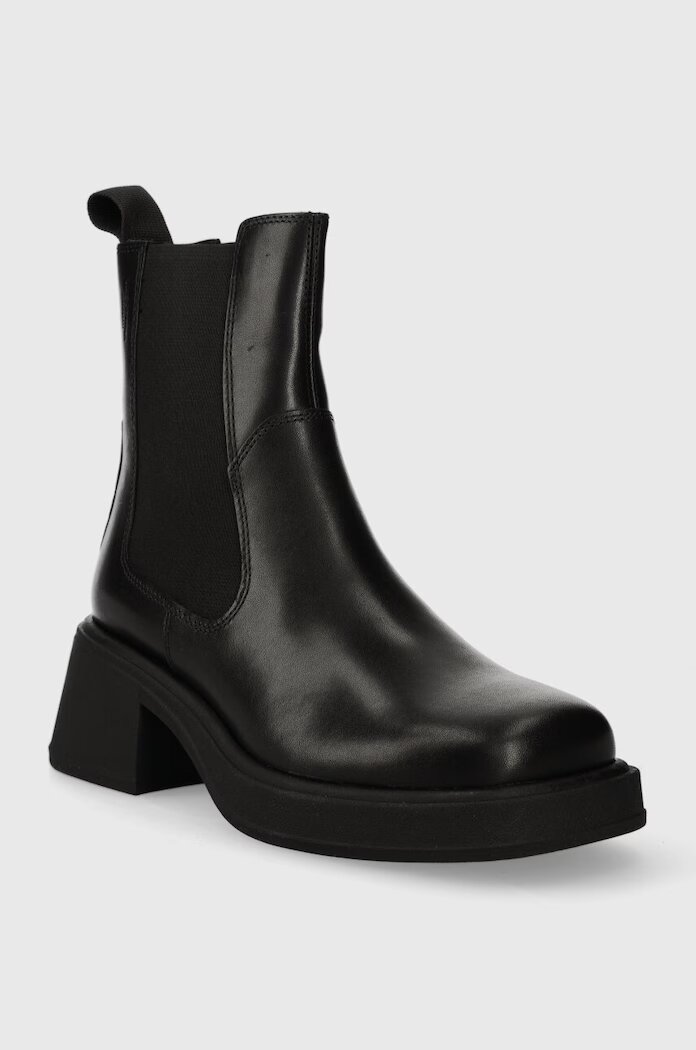 Vagabond Shoemakers Кожени боти челси DORAH в черно с висок ток 5642.001.20