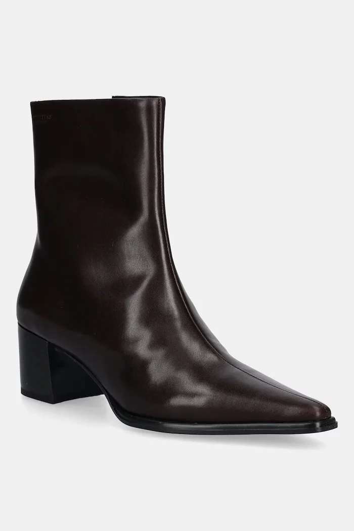 Vagabond Shoemakers Кожени боти GISELLE в кафяво с дебел ток 5854-001-35