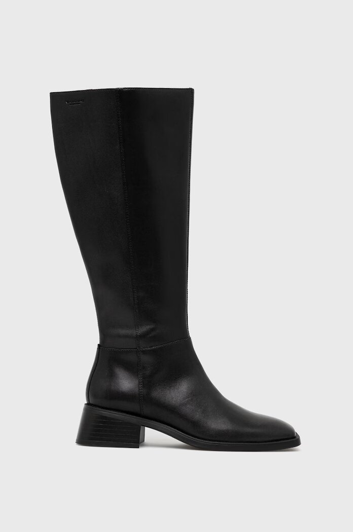 Vagabond Shoemakers Кожени ботуши Blanca в черно с висок ток