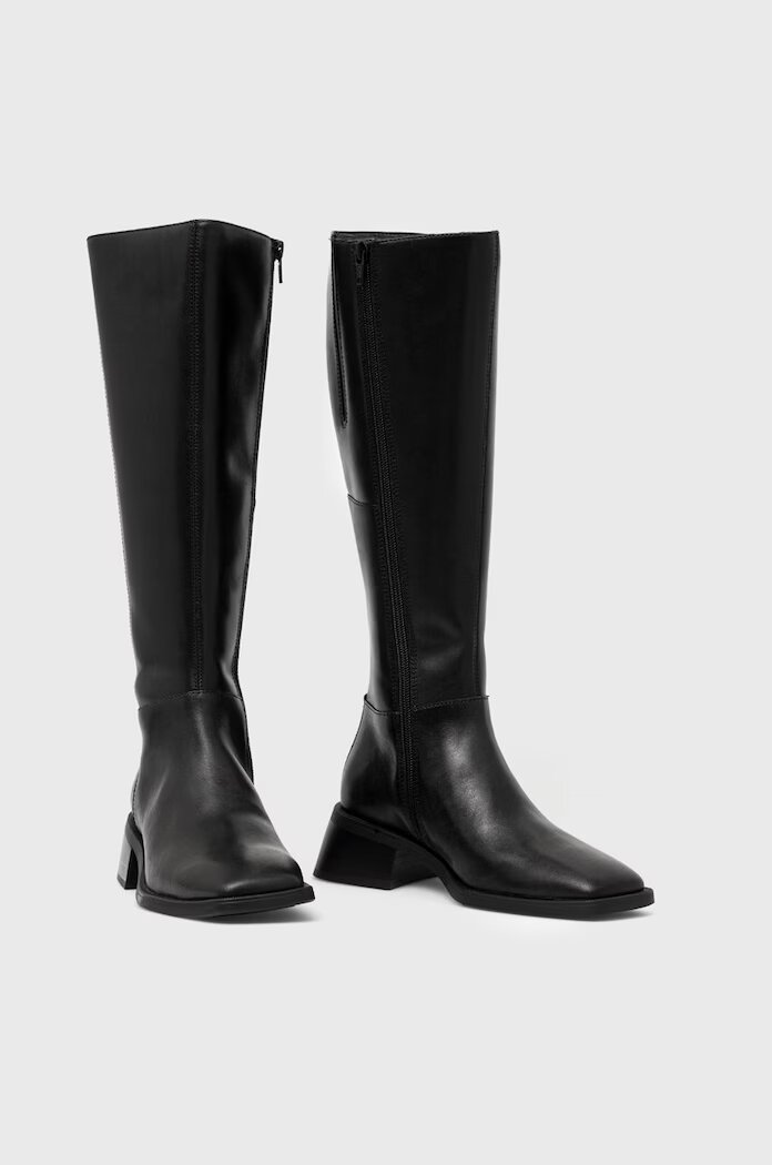Vagabond Shoemakers Кожени ботуши Blanca в черно с висок ток