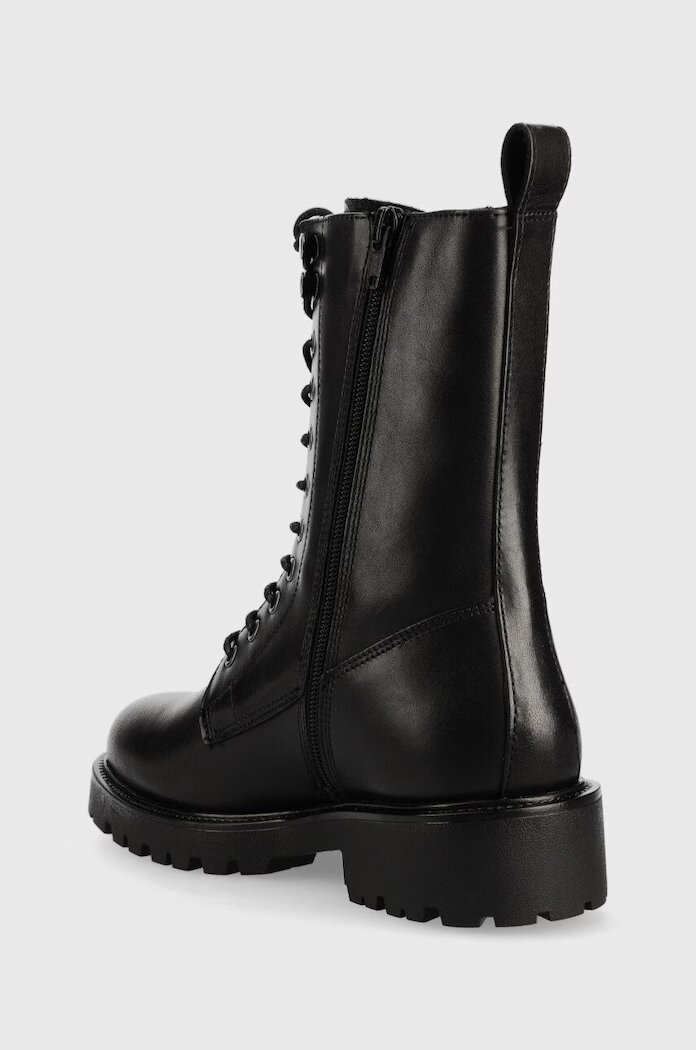 Vagabond Shoemakers Кожени кубинки Kenova в черно с равна подметка с изолация