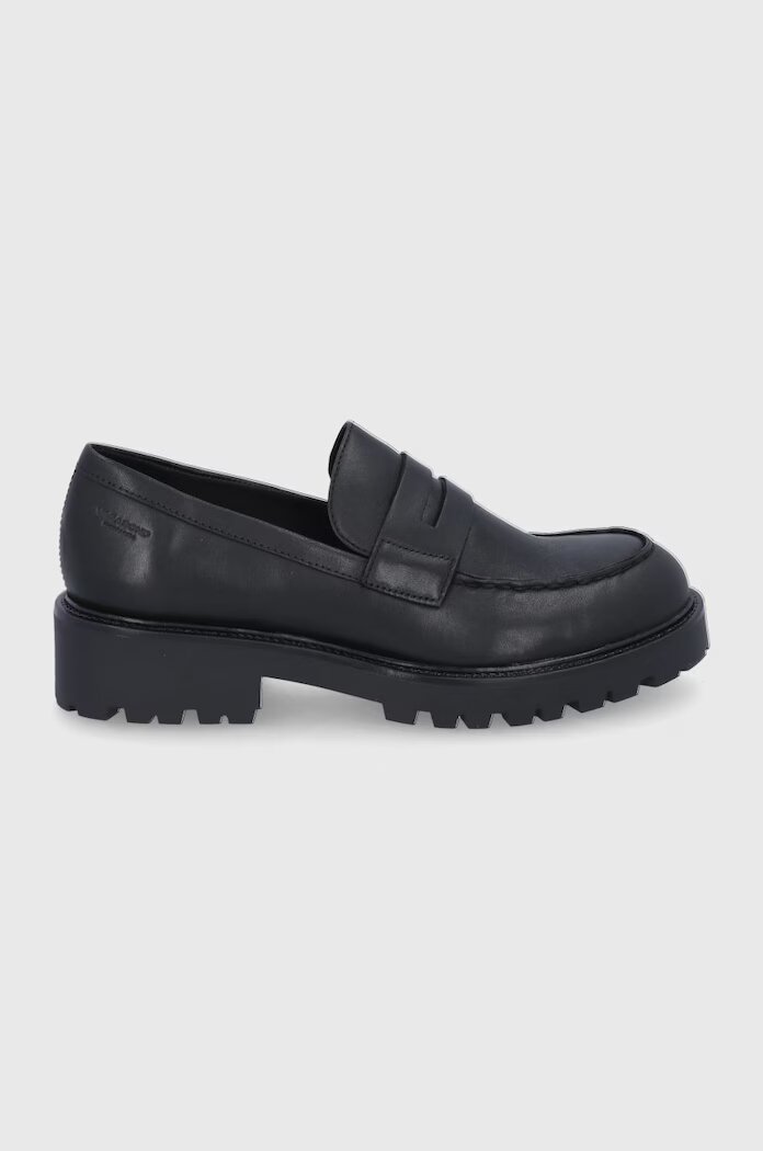 Vagabond Shoemakers Кожени половинки обувки дамски в черно с равна подметка