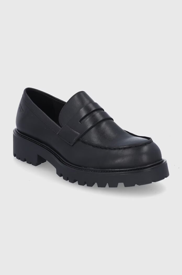 Vagabond Shoemakers Кожени половинки обувки дамски в черно с равна подметка