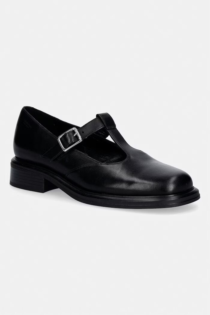 Vagabond Shoemakers Кожени половинки обувки ELLIS в черно с равна подметка 5930-201-20