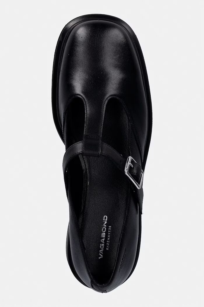 Vagabond Shoemakers Кожени половинки обувки ELLIS в черно с равна подметка 5930-201-20