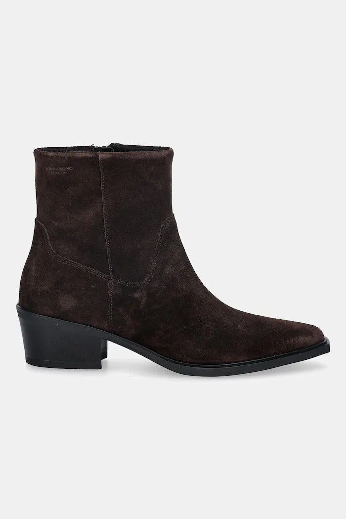 Vagabond Shoemakers Велурени боти KELSEY в кафяво с дебел ток 5810-140-31