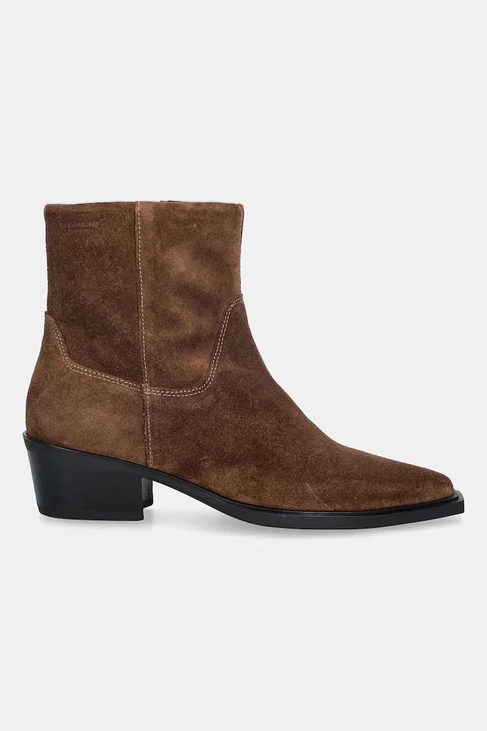Vagabond Shoemakers Велурени боти KELSEY в кафяво с дебел ток 5810-140-89