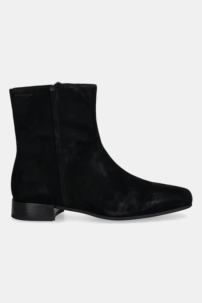 Vagabond Shoemakers Велурени боти MONA в черно с равна подметка 5955-040-20