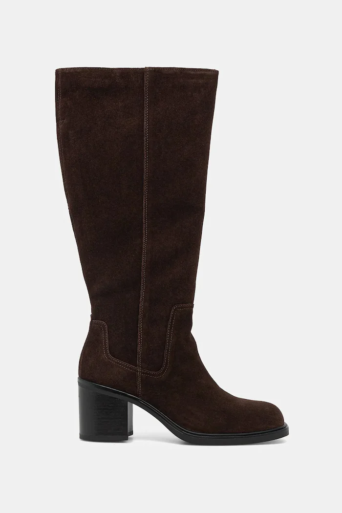 Vagabond Shoemakers Велурени ботуши MERYL в кафяво с дебел ток 6047-040-31