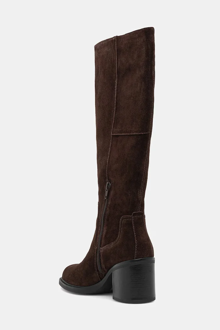 Vagabond Shoemakers Велурени ботуши MERYL в кафяво с дебел ток 6047-040-31