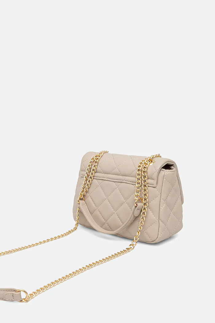 Valentino Bags чанта crossbody дамска от имитация на кожа бежова VBS3KK05R