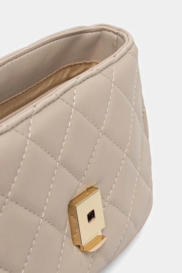 Valentino Bags чанта crossbody дамска от имитация на кожа бежова VBS3KK05R