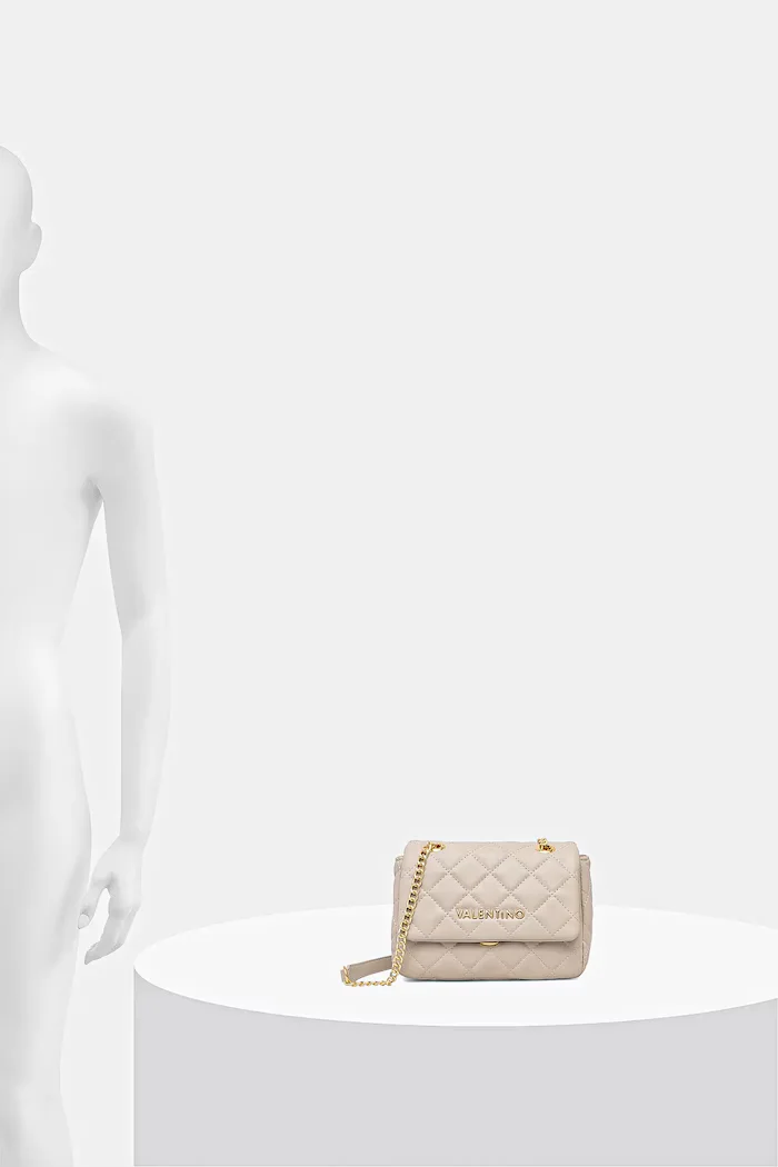 Valentino Bags чанта crossbody дамска от имитация на кожа бежова VBS3KK05R