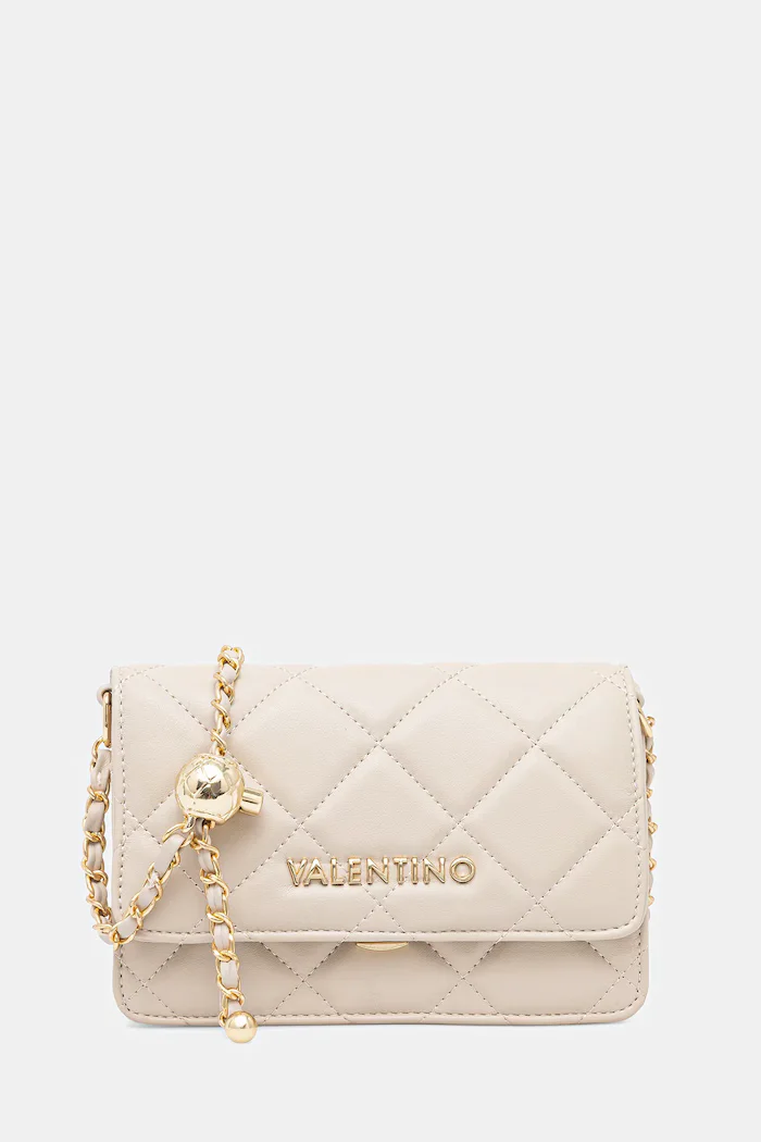 Valentino Bags чанта crossbody дамска от имитация на кожа бежова VBS3KK52R