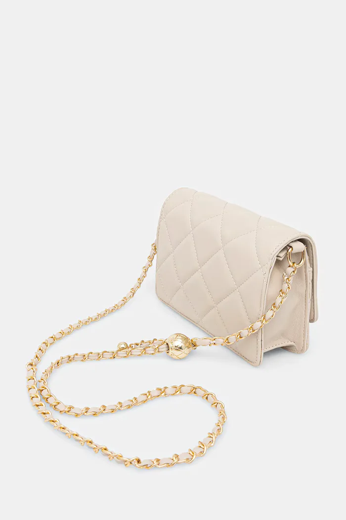Valentino Bags чанта crossbody дамска от имитация на кожа бежова VBS3KK52R